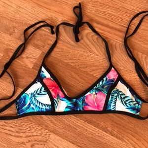 Hawaiian flower print bikini top